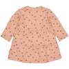 Meisjes Dress CARLAQNBW23 van Quapi Newborn in de kleur AOP Brown Soft Hearts in maat 68.