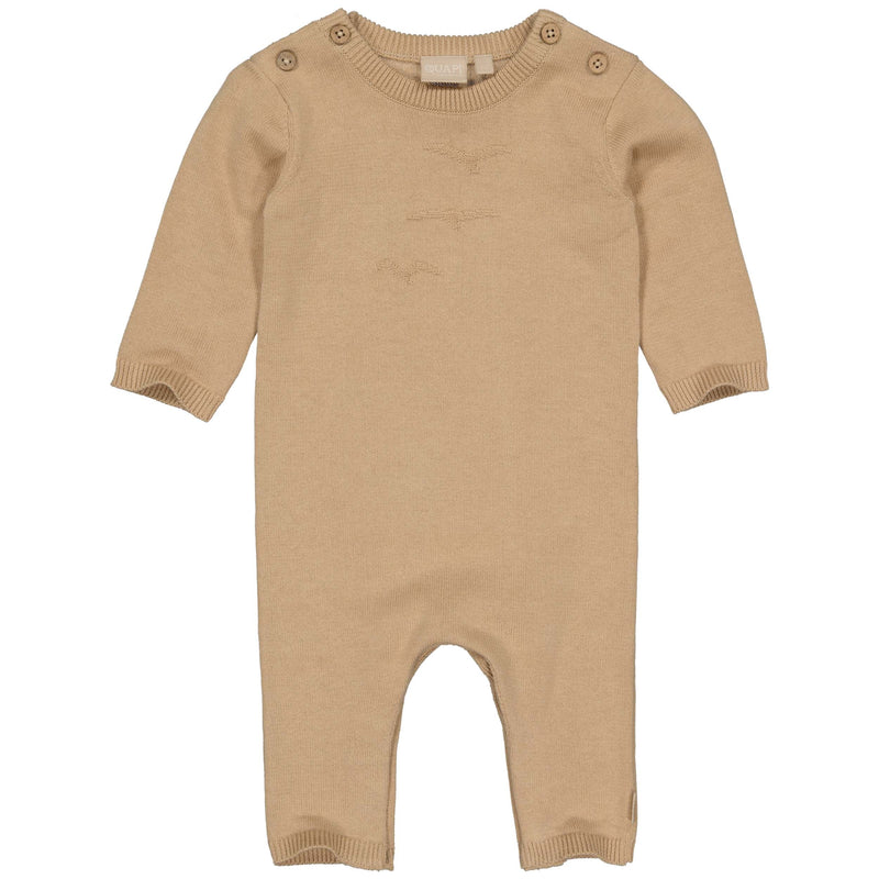Meisjes Playsuit CASEYQNBW23 van Quapi Newborn in de kleur Camel Soft in maat 68.