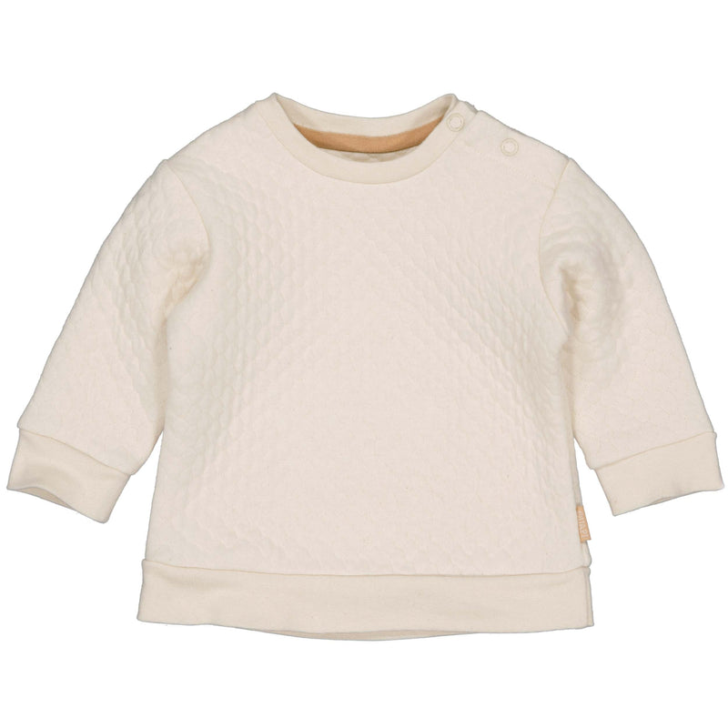 Unisexs Sweater CASPERQNBW23 van Quapi Newborn in de kleur Creme in maat 68.