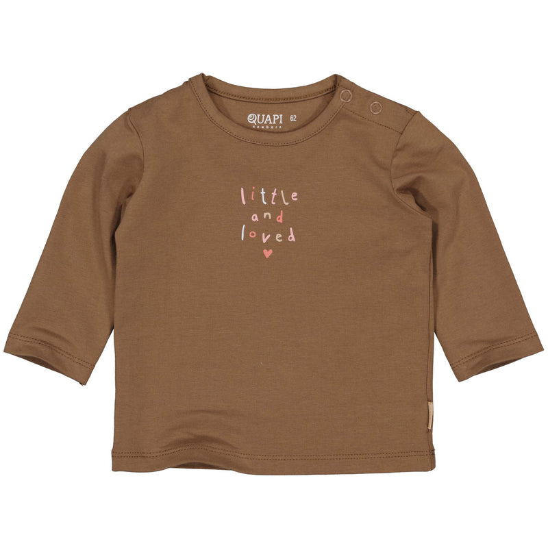 Meisjes Longsleeve CATOQNBW23 van Quapi Newborn in de kleur Brown Soft in maat 68.