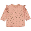 Meisjes Longsleeve CECILEQNBW23 van Quapi Newborn in de kleur AOP Brown Soft Hearts in maat 68.