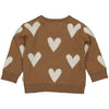 Meisjes Pullover CHANNAQNBW23 van Quapi Newborn in de kleur AOP Creme Large Hearts in maat 68.