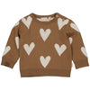 Meisjes Pullover CHANNAQNBW23 van Quapi Newborn in de kleur AOP Creme Large Hearts in maat 68.