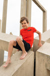 Jongens T-shirt ss van No Way Monday in de kleur Red in maat 164.