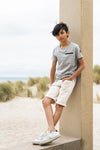 Jongens Shorts van No Way Monday in de kleur  Off white in maat 164.