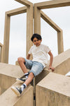 Jongens T-shirt ss van  in de kleur  Off white in maat 164.