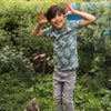 Jongens T-shirt ss van Koko Noko in de kleur Dusty green in maat 128.