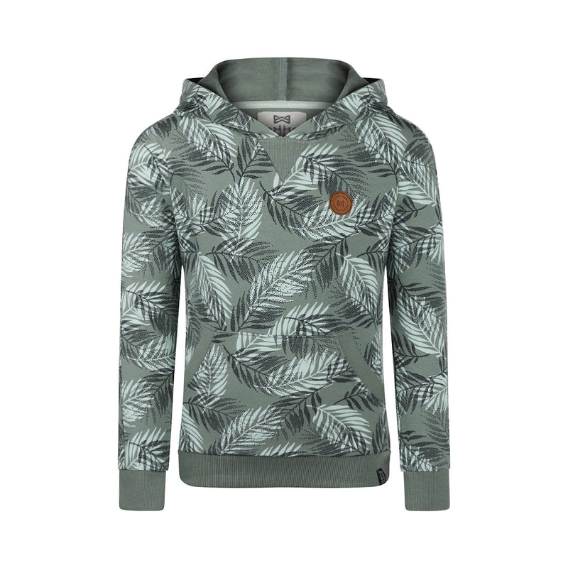 Jongens Sweater with hood ls van Koko Noko in de kleur Dusty green in maat 128.