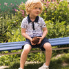 Jongens Jogging shorts van Koko Noko in de kleur Navy in maat 128.