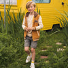 Jongens Jeans shorts turn-up loose fit van Koko Noko in de kleur Grey jeans in maat 128.