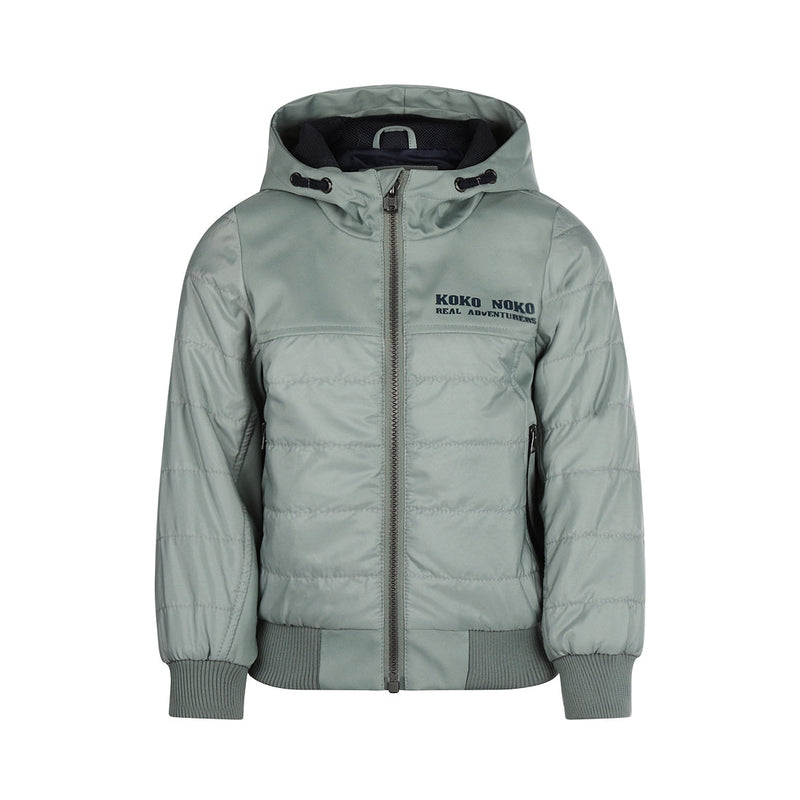 Jongens Jacket water repellent van Koko Noko in de kleur Dusty green in maat 128.