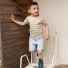 Jongens T-shirt long back ss van Koko Noko in de kleur Blue in maat 128.