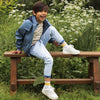 Jongens T-shirt long back ss van Koko Noko in de kleur Blue in maat 128.