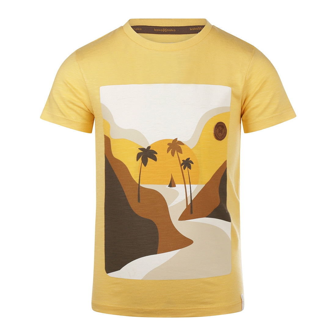 Jongens T-shirt ss van Koko Noko in de kleur Yellow in maat 128.