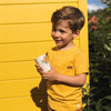 Jongens T-shirt long back ss 2-pack van Koko Noko in de kleur Warm yellow in maat 128.