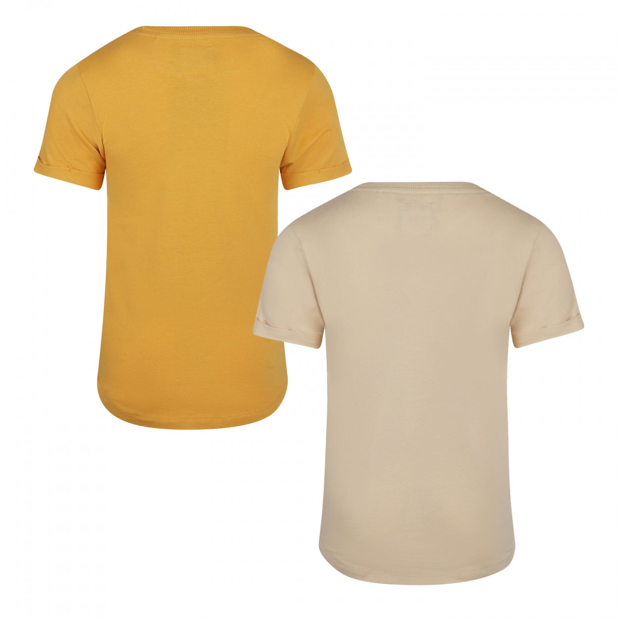 Jongens T-shirt long back ss 2-pack van Koko Noko in de kleur Warm yellow in maat 128.