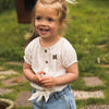 Meisjes Blouse ss van Koko Noko in de kleur  Off white in maat 128.