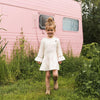 Meisjes Dress ls van Koko Noko in de kleur  Off white in maat 128.