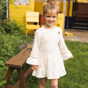 Meisjes Dress ls van Koko Noko in de kleur  Off white in maat 128.