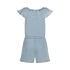 Meisjes Jumpsuit short ss van Koko Noko in de kleur Blue jeans in maat 128.