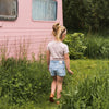 Meisjes Jeans skort van Koko Noko in de kleur Blue jeans in maat 128.
