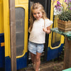 Meisjes Jeans skort van Koko Noko in de kleur Blue jeans in maat 128.