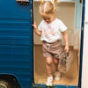 Meisjes Shorts van Koko Noko in de kleur Smokey Mauve in maat 128.