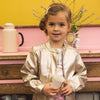 Meisjes Jacket van Koko Noko in de kleur Gold in maat 128.