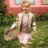 Meisjes Jacket van Koko Noko in de kleur Gold in maat 128.