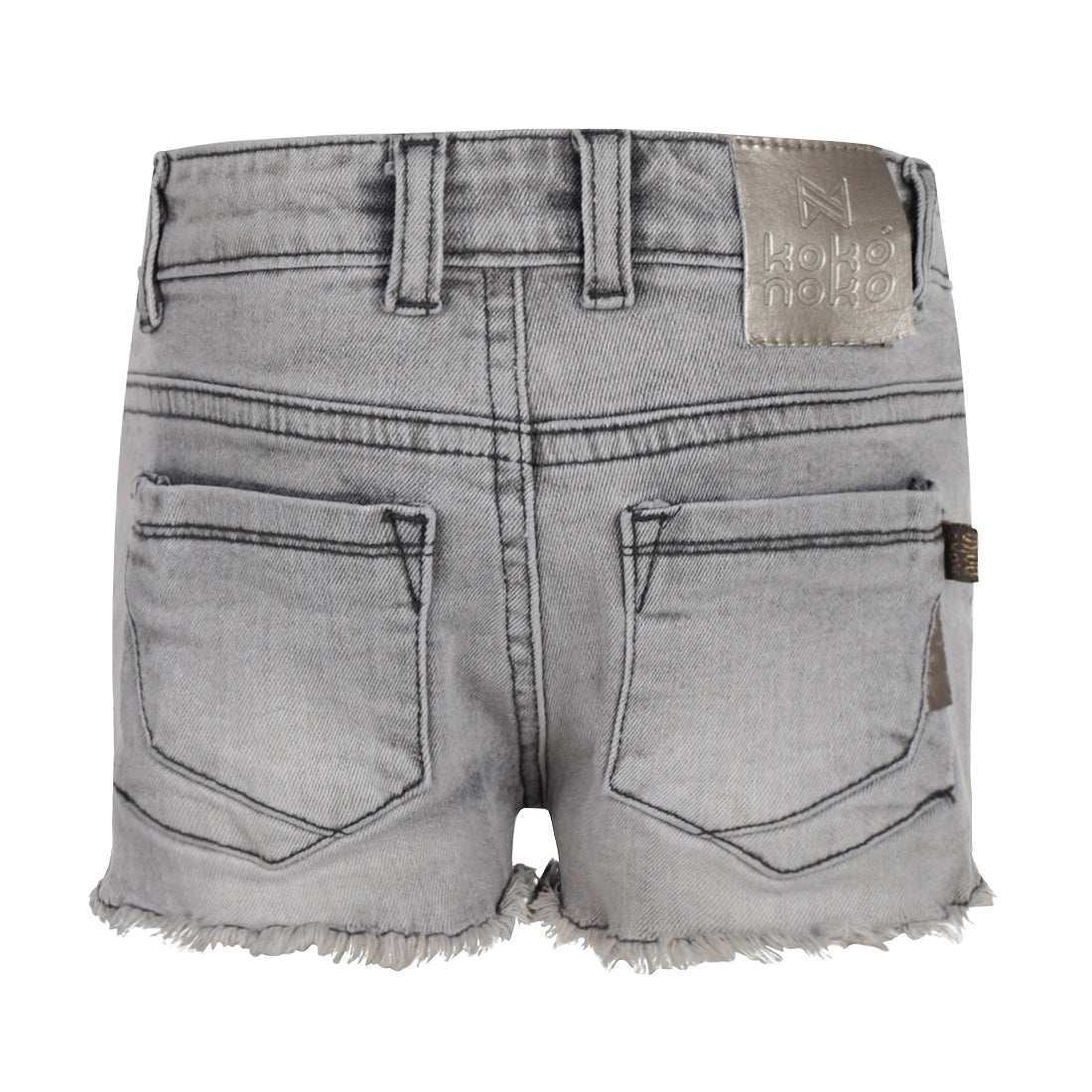 Meisjes Jeans shorts van Koko Noko in de kleur Grey jeans in maat 128.