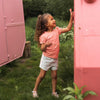 Meisjes T-shirt ss van Koko Noko in de kleur Coral pink in maat 128.