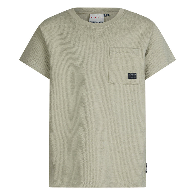 Jongens T-Shirt Xavier van RETOUR in de kleur pale green in maat 182-188.