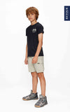 Jongens T-Shirt with back-print Guus van RETOUR in de kleur black in maat 182-188.