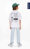 Jongens T-Shirt with back-print Davis van RETOUR in de kleur white in maat 182-188.