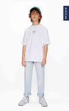 Jongens T-Shirt with back-print Davis van RETOUR in de kleur white in maat 182-188.