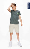 Jongens T-Shirt with back-print Nathan van RETOUR in de kleur moss green in maat 182-188.