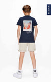 Jongens T-Shirt with back-print Damon van RETOUR in de kleur dark navy in maat 182-188.