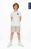 Jongens Cargo sweat shorts Vito van RETOUR in de kleur camel in maat 182-188.