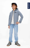 Jongens Softshell Jacket Haiko van RETOUR in de kleur blue grey in maat 158-164.