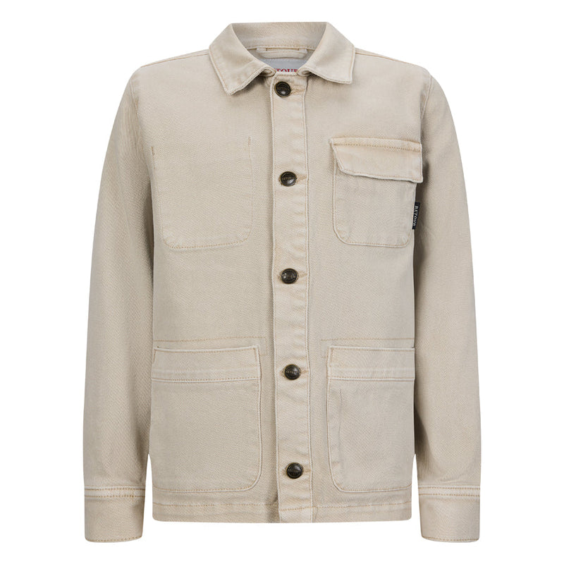 Jongens Denim jacket Badr van RETOUR in de kleur sand denim in maat 182-188.
