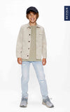 Jongens Denim jacket Badr van RETOUR in de kleur sand denim in maat 182-188.