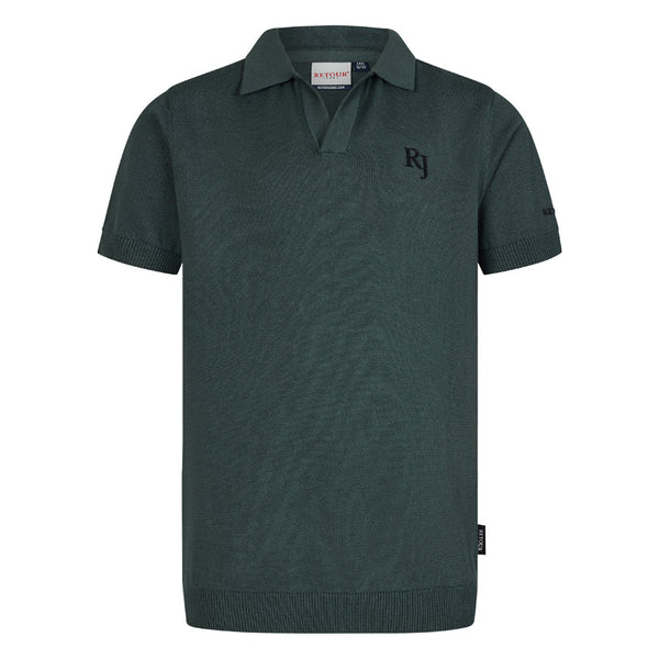 Jongens Knitted polo Camiel van RETOUR in de kleur moss green in maat 182-188.