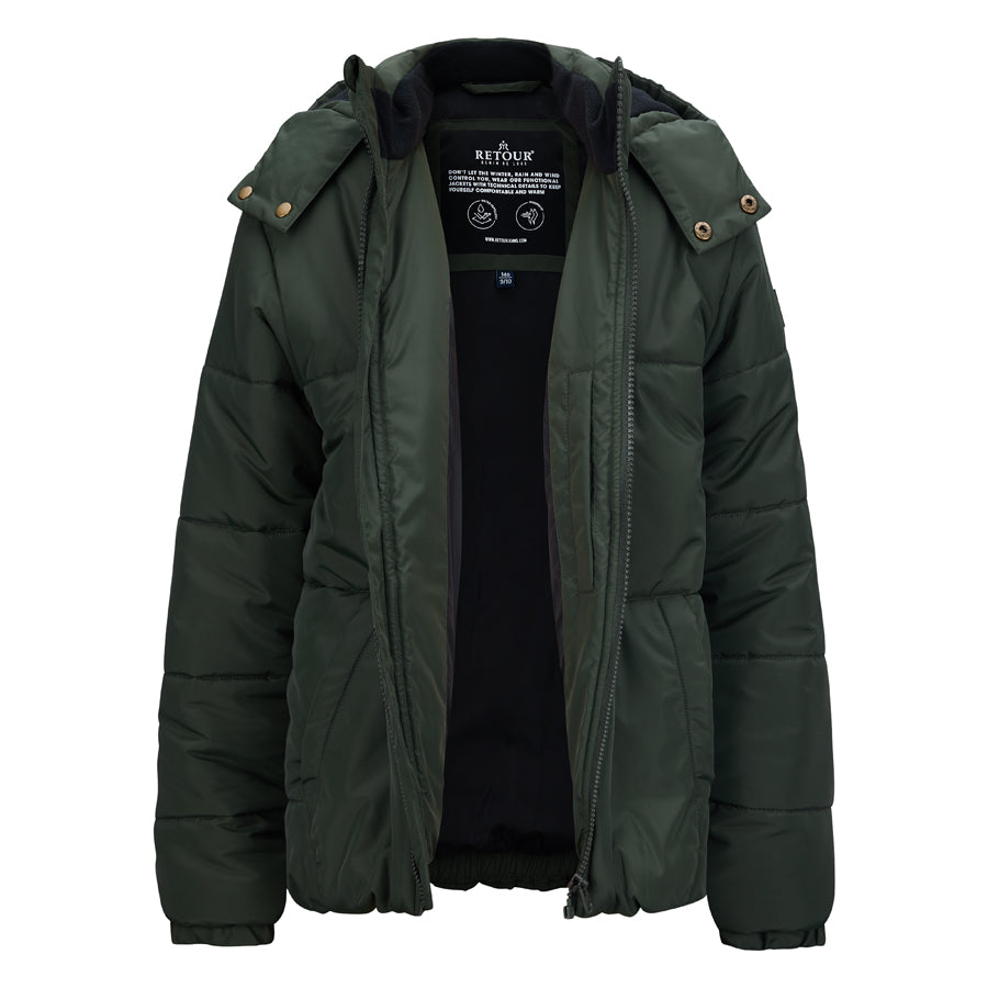 Jongens Jacket George van RETOUR in de kleur mid army in maat 170-176.