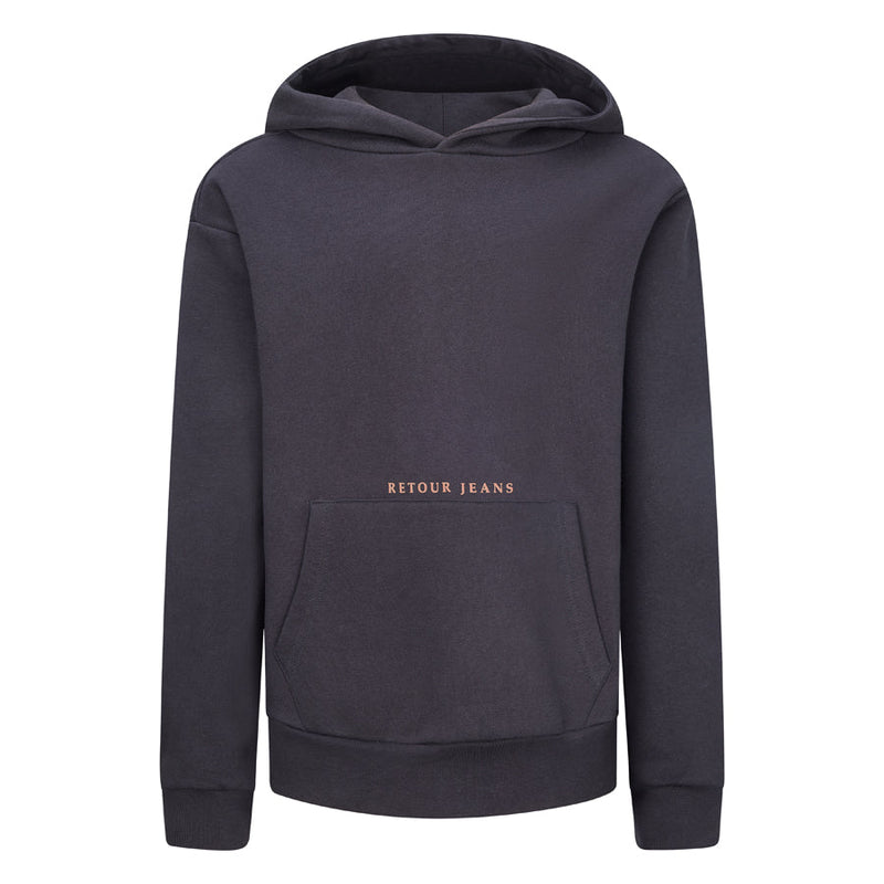 Jongens Hooded sweater Jorrit van RETOUR in de kleur dark raisin in maat 182-188.