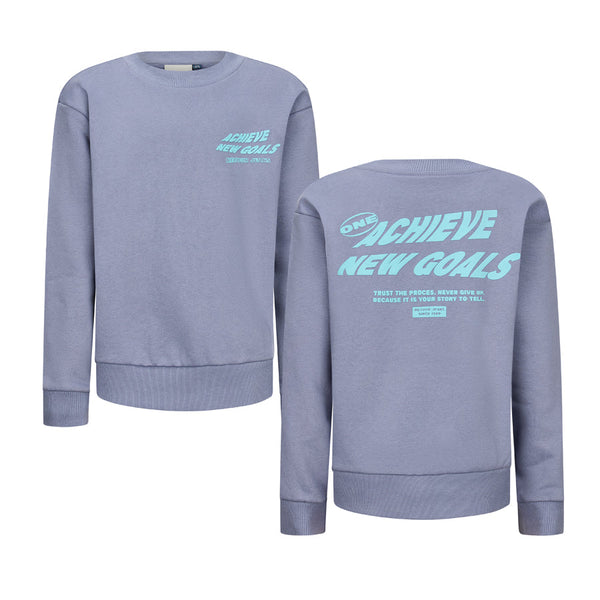 Jongens Crewneck sweater Kelto van RETOUR in de kleur grey violet/ corn flower in maat 182-188.