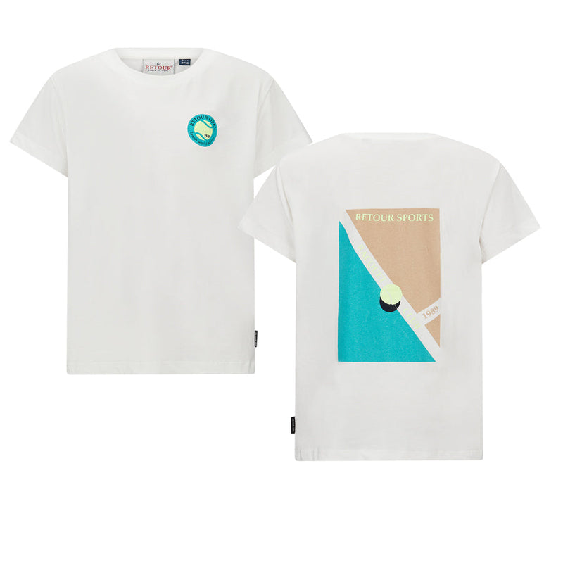 Jongens T-Shirt Ves van Retour in de kleur Off White in maat 158-164.