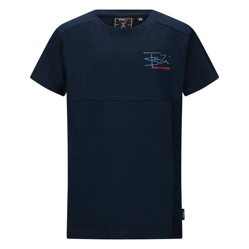 Jongens T-Shirt Captain (Touzani) van Retour in de kleur Dark Navy in maat 158-164.