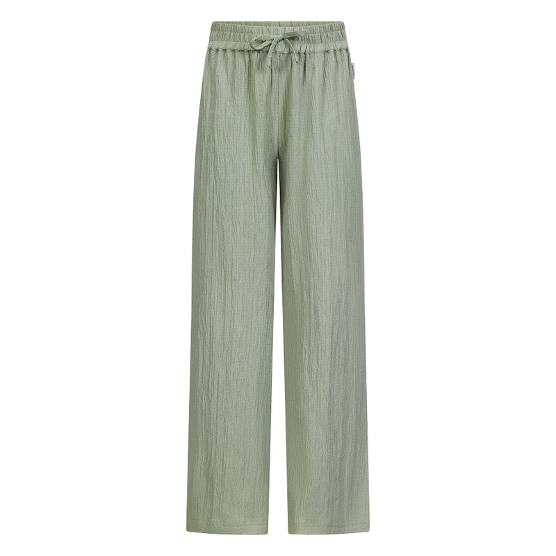 Meisjes Crinkle pants Mare van RETOUR in de kleur sea grass in maat 182-188.