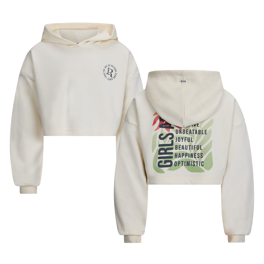 RETOUR Hooded cropped sweater Guana