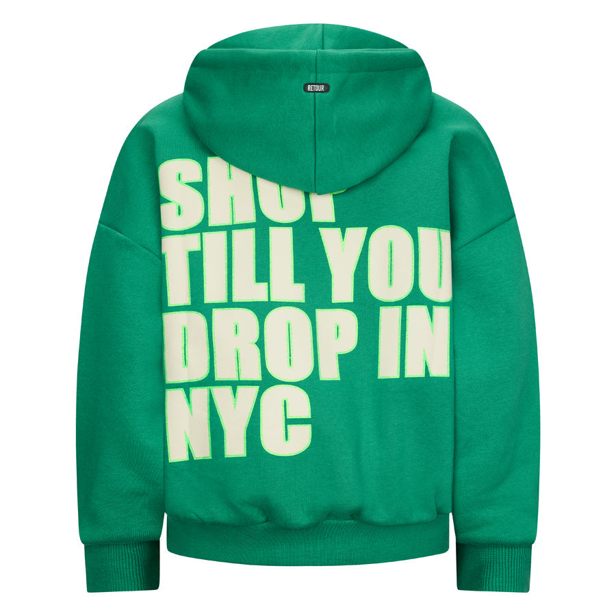 Meisjes Hooded sweater Romy van RETOUR in de kleur forest green in maat 182-188.